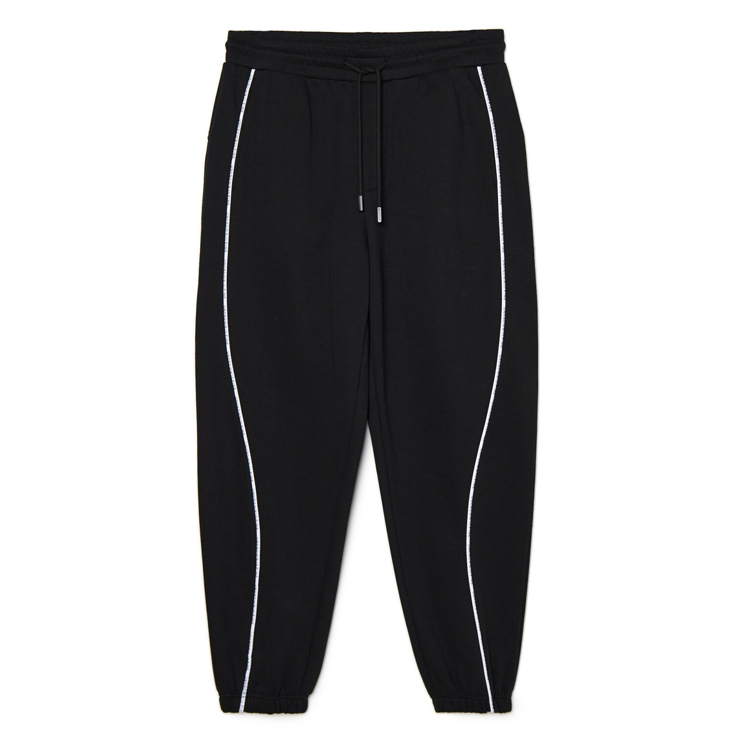 Cropp - Czarne dresy jogger z dekoracyjnym wykończeniem - czarny
