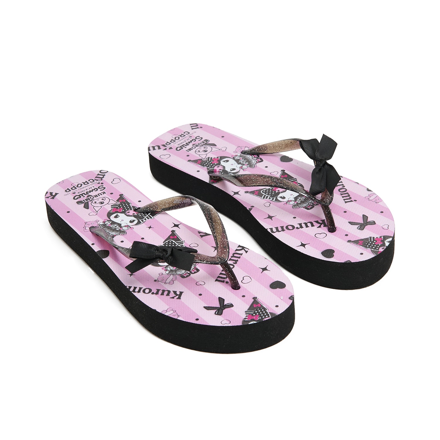 Cropp - Japonki Kuromi z brokatowym paskiem - czarny