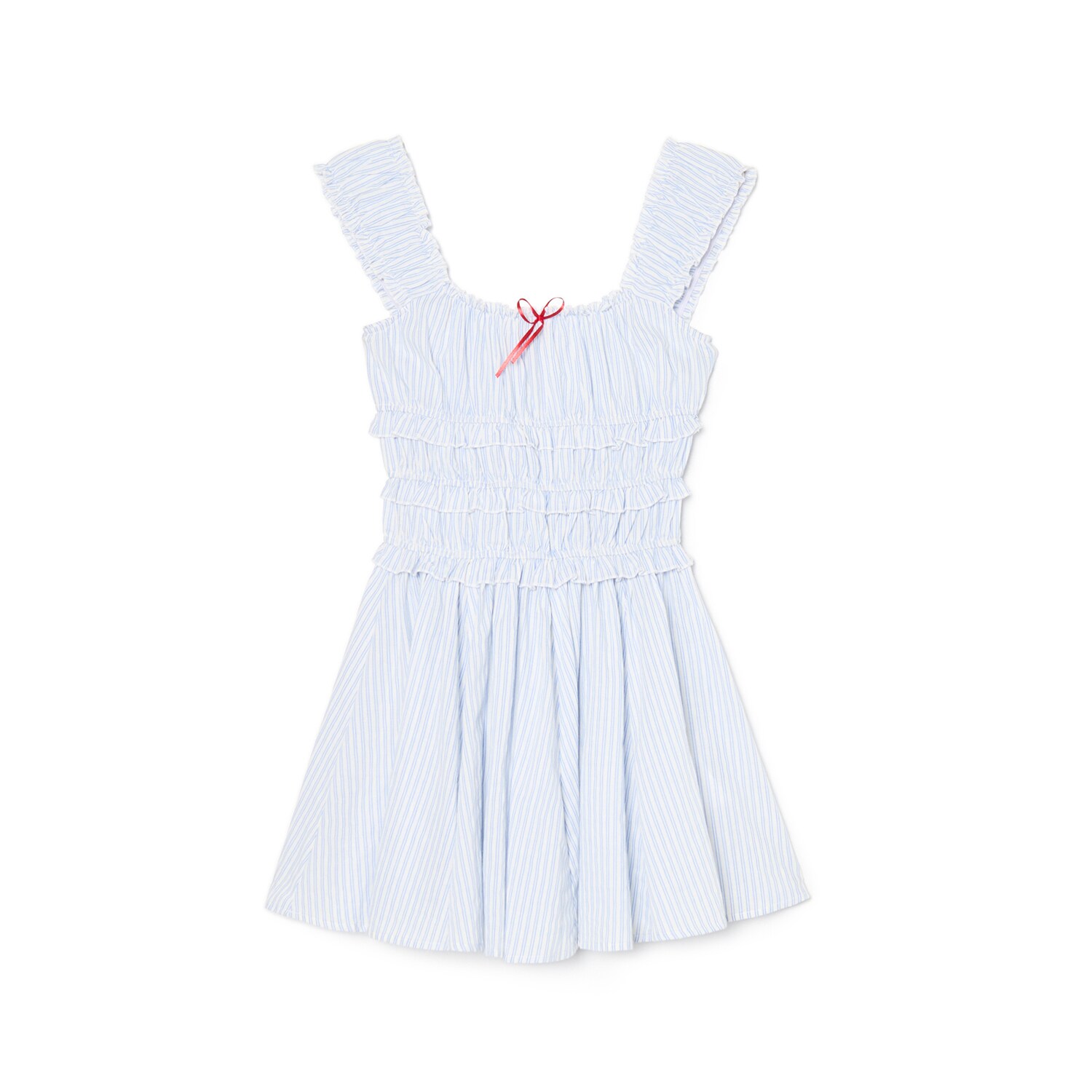 Cropp - Sukienka mini w retro stylu - błękitny