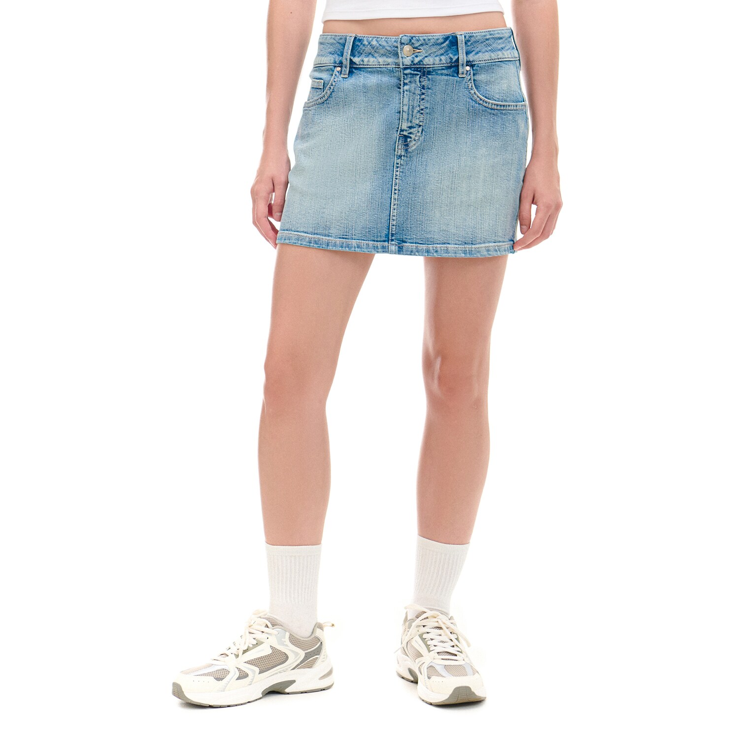 Cropp - Czarna jeansowa spódnica mini - czarny