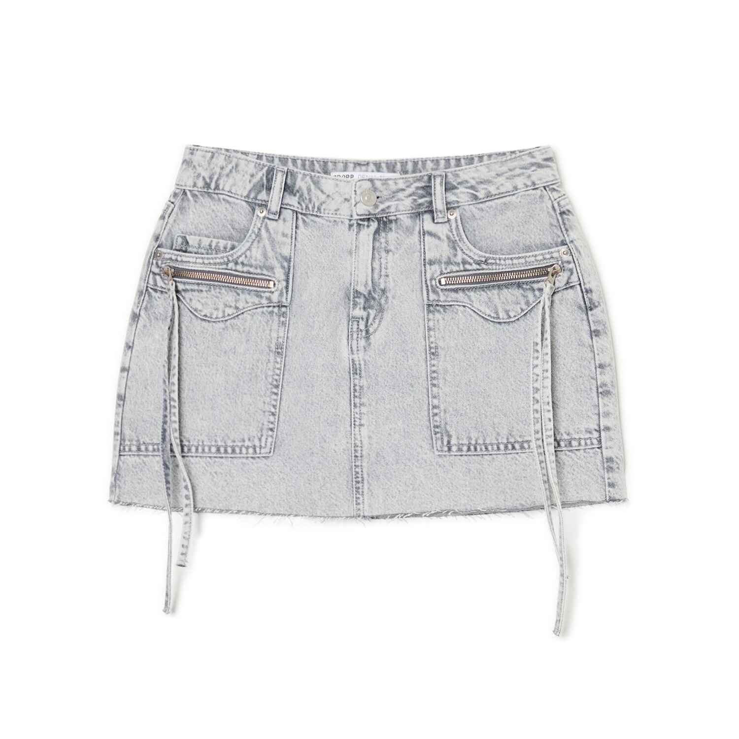 Cropp - Jeansowa spódnica mini - jasny szary
