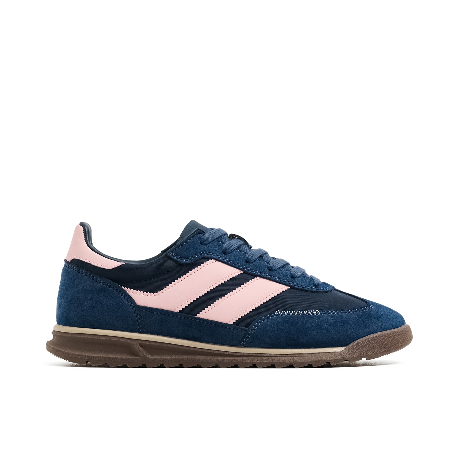 Cropp - Granatowe sneakersy z imitacji zamszu - granatowy