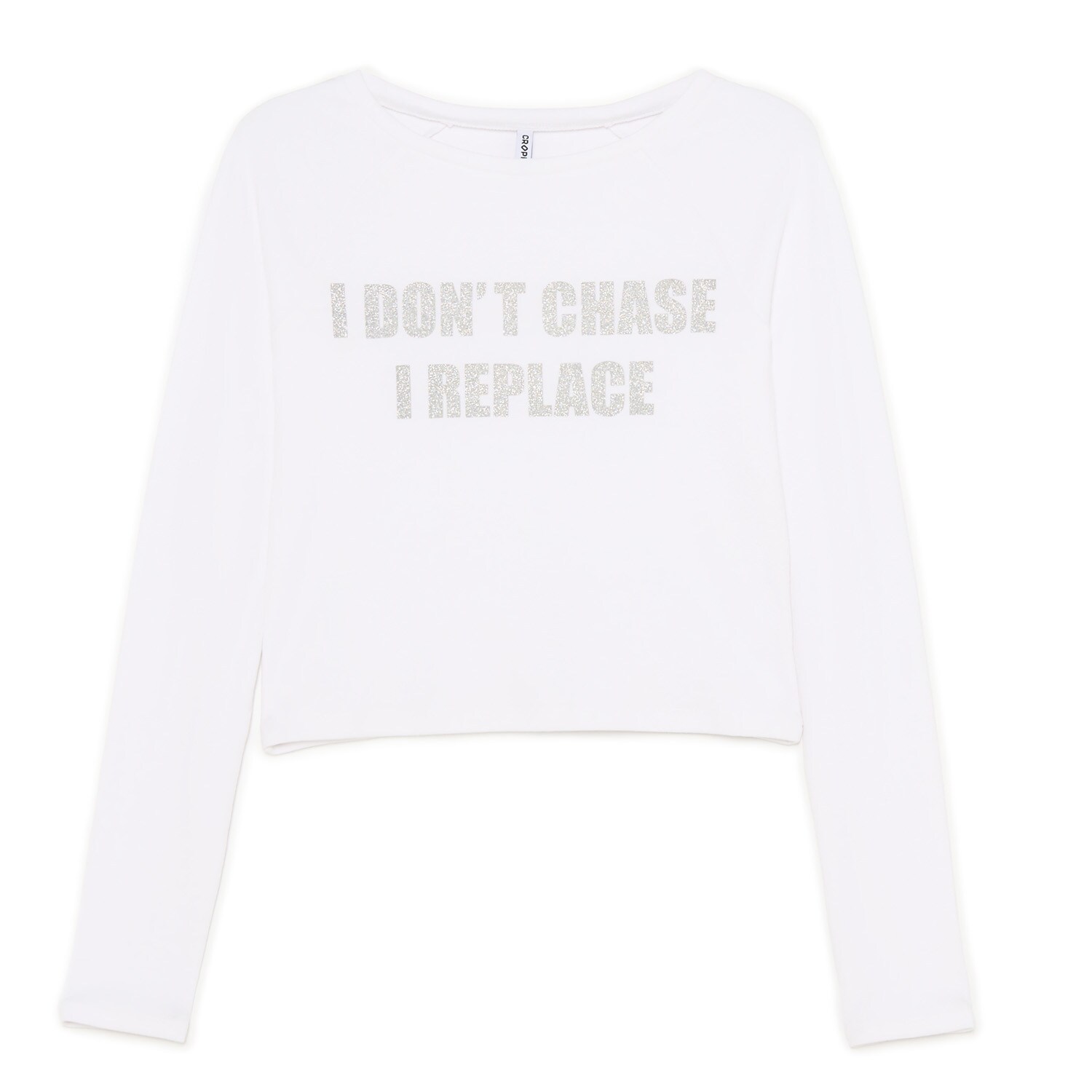 Cropp - Koszulka z różowymi raglanowymi rękawami - różowy