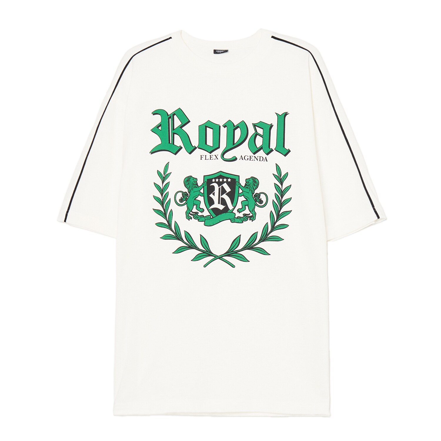 Cropp - Biały T-shirt z dekoracyjnym wykończeniem - biały
