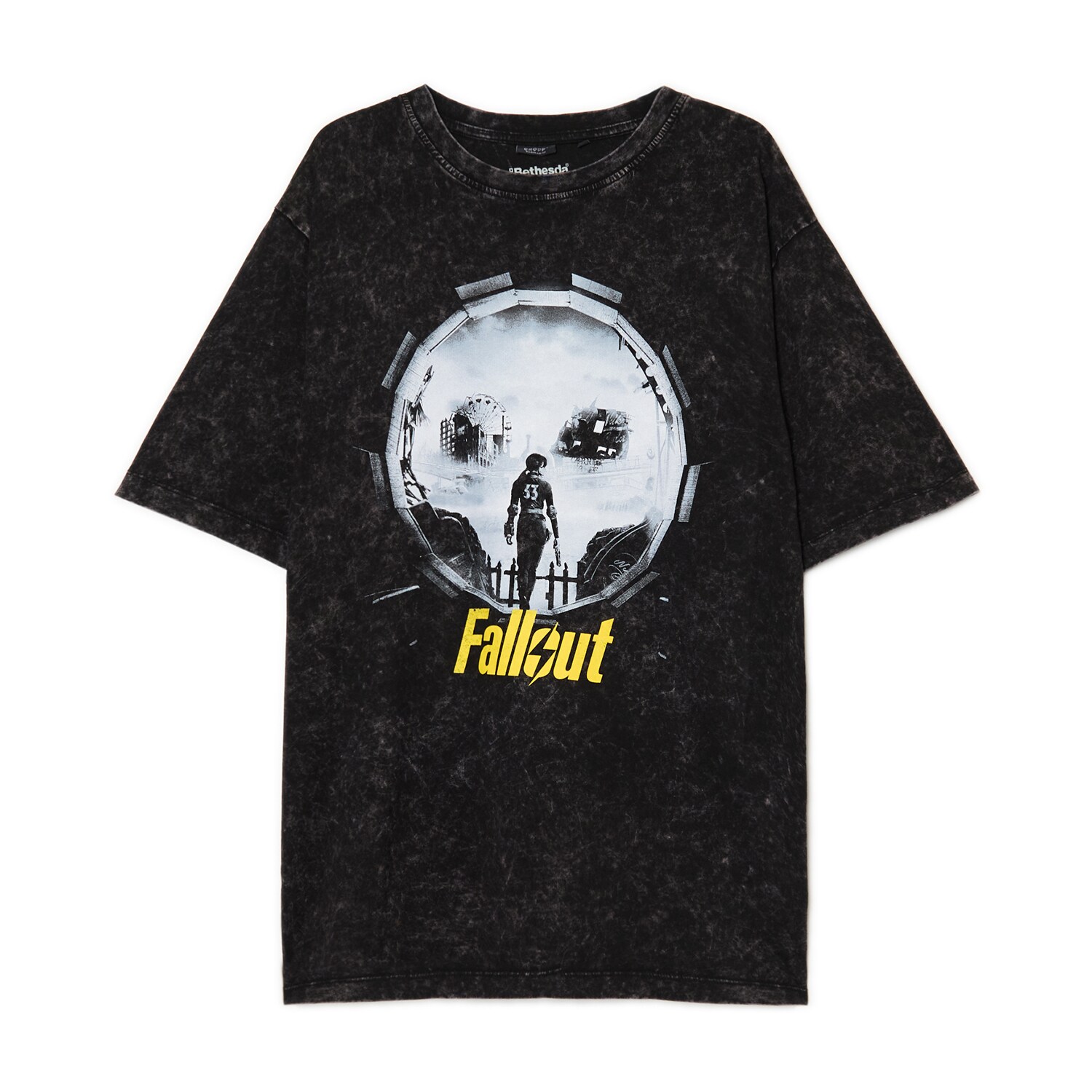 Cropp - Czarny T-shirt Fallout - czarny