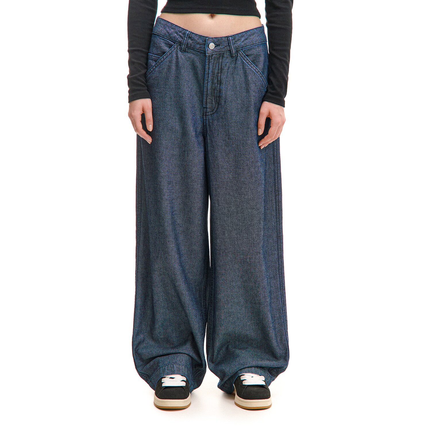 Cropp - Jeansy skater w stylu workwear - niebieski