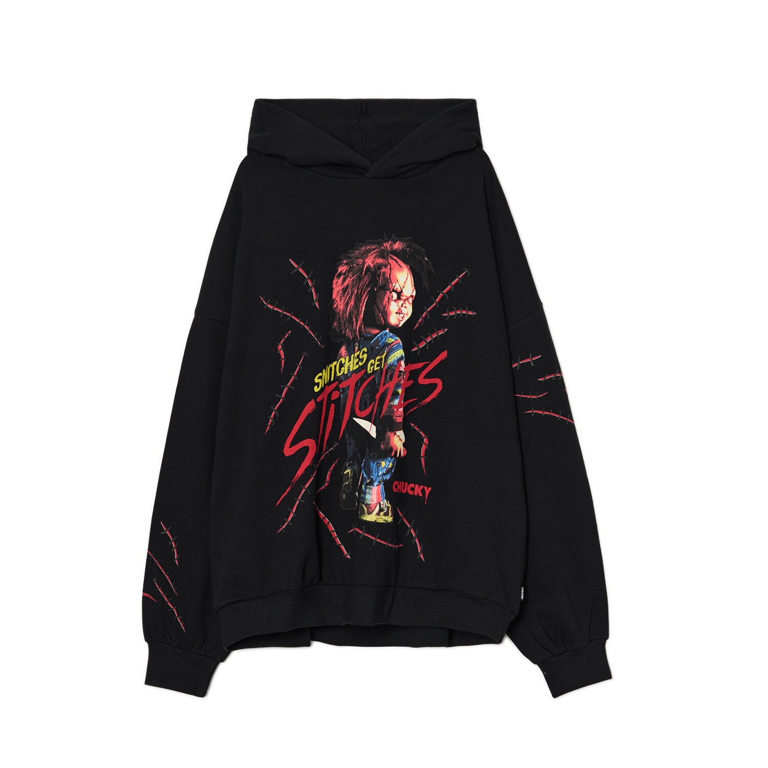 Cropp - Czarna bluza hoddie z Laleczką Chucky UNISEX - czarny