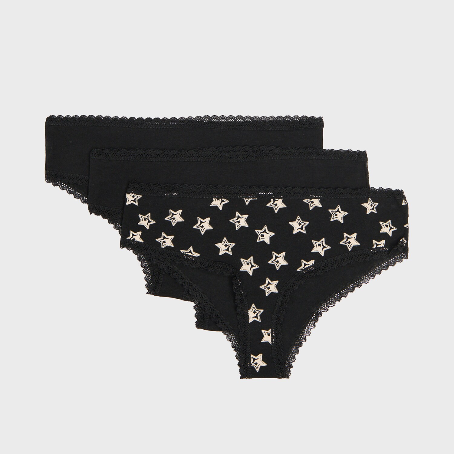 Cropp - Set de 3 perechi de chiloți - negru