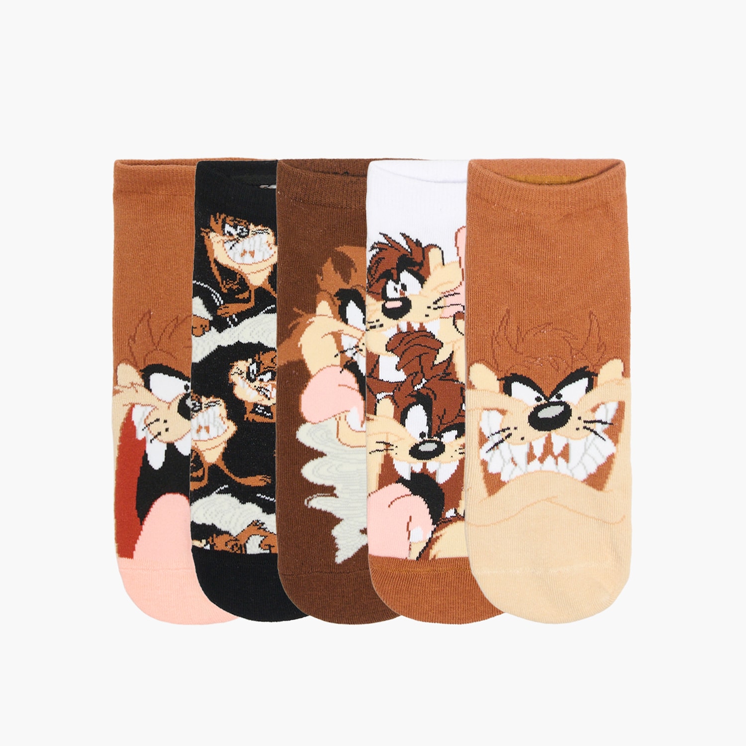 Cropp - Set de 5 perechi de șosete Tasmanian Devil Looney Tunes - maro