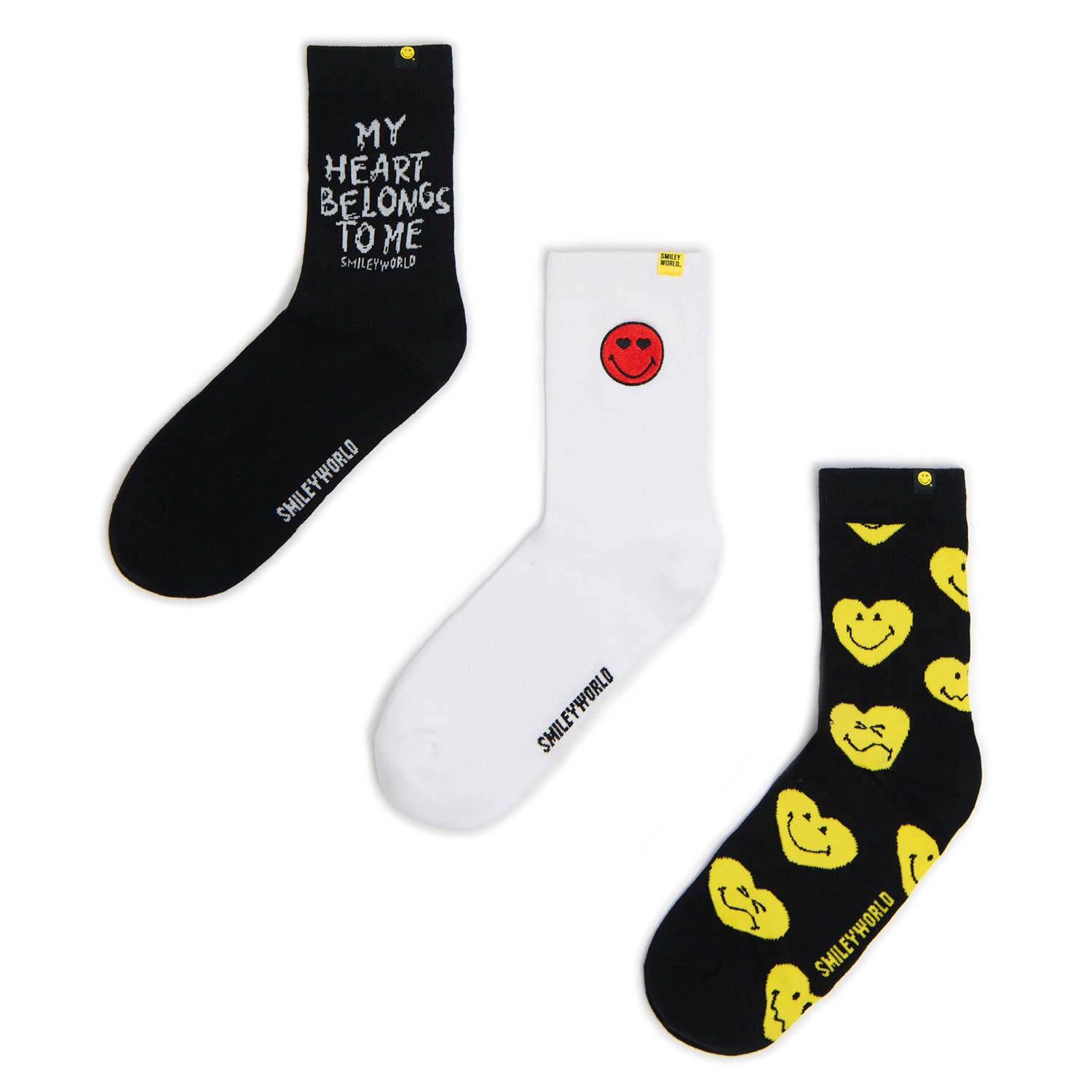 Cropp - Set de 3 perechi de șosete lungi Smiley® World - negru