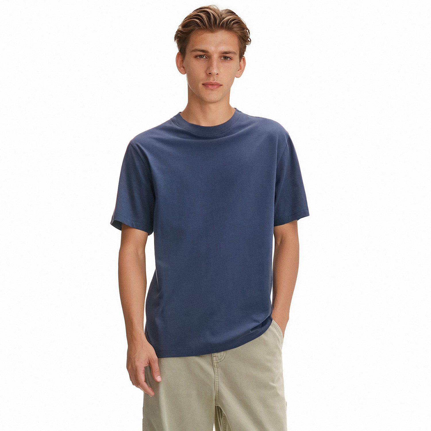 Cropp - Hladké basic tričko - tmavomodrá