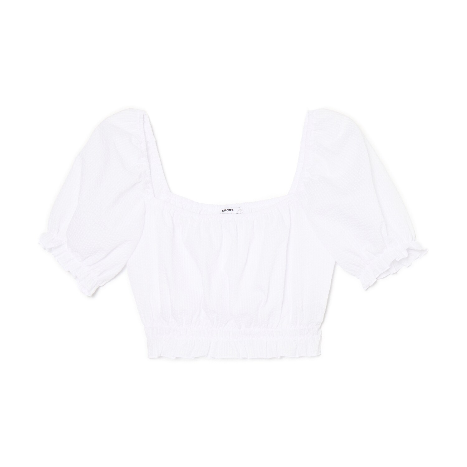 Cropp - Hladký Crop top - biela