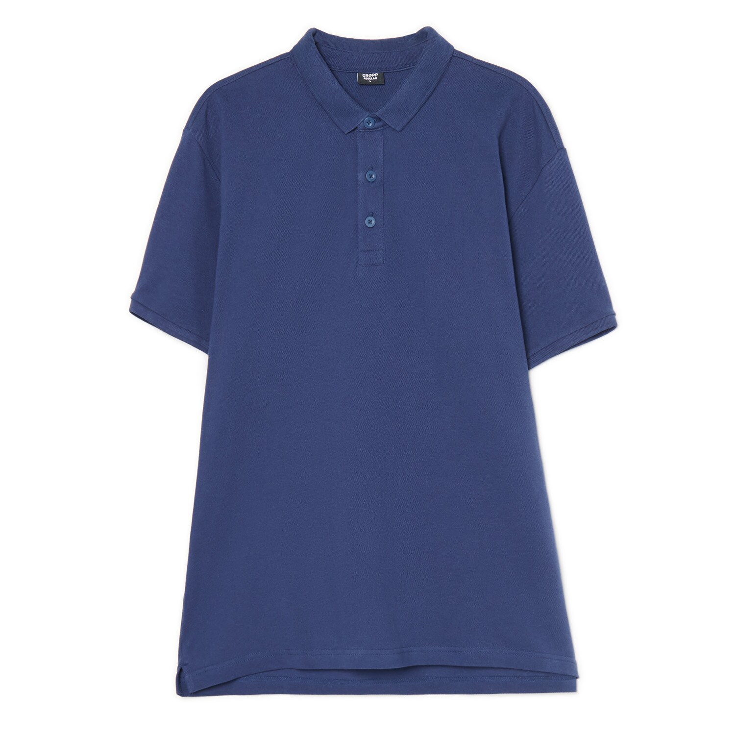 Cropp - Basic bavlnené tričko polo - tmavomodrá
