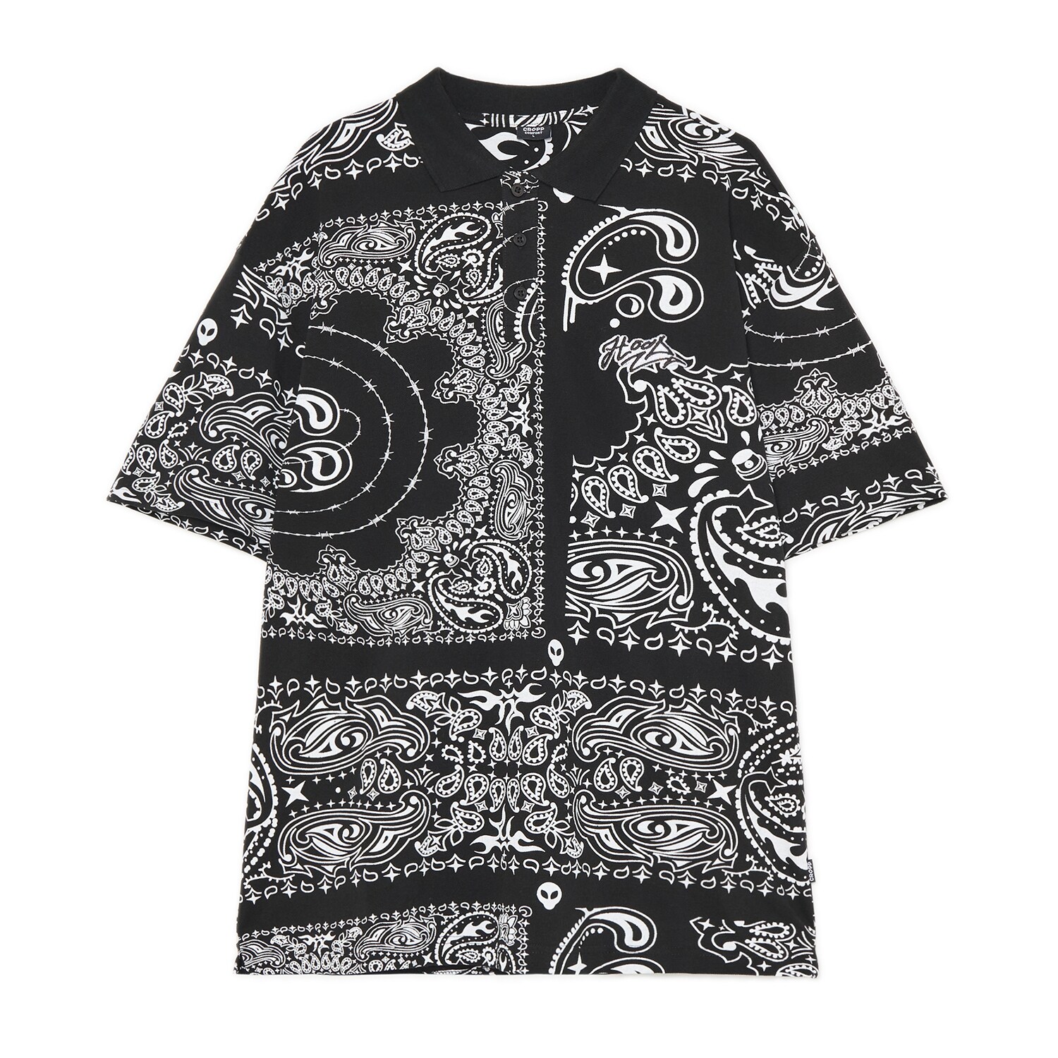 Cropp - Čierne tričko polo - čierna