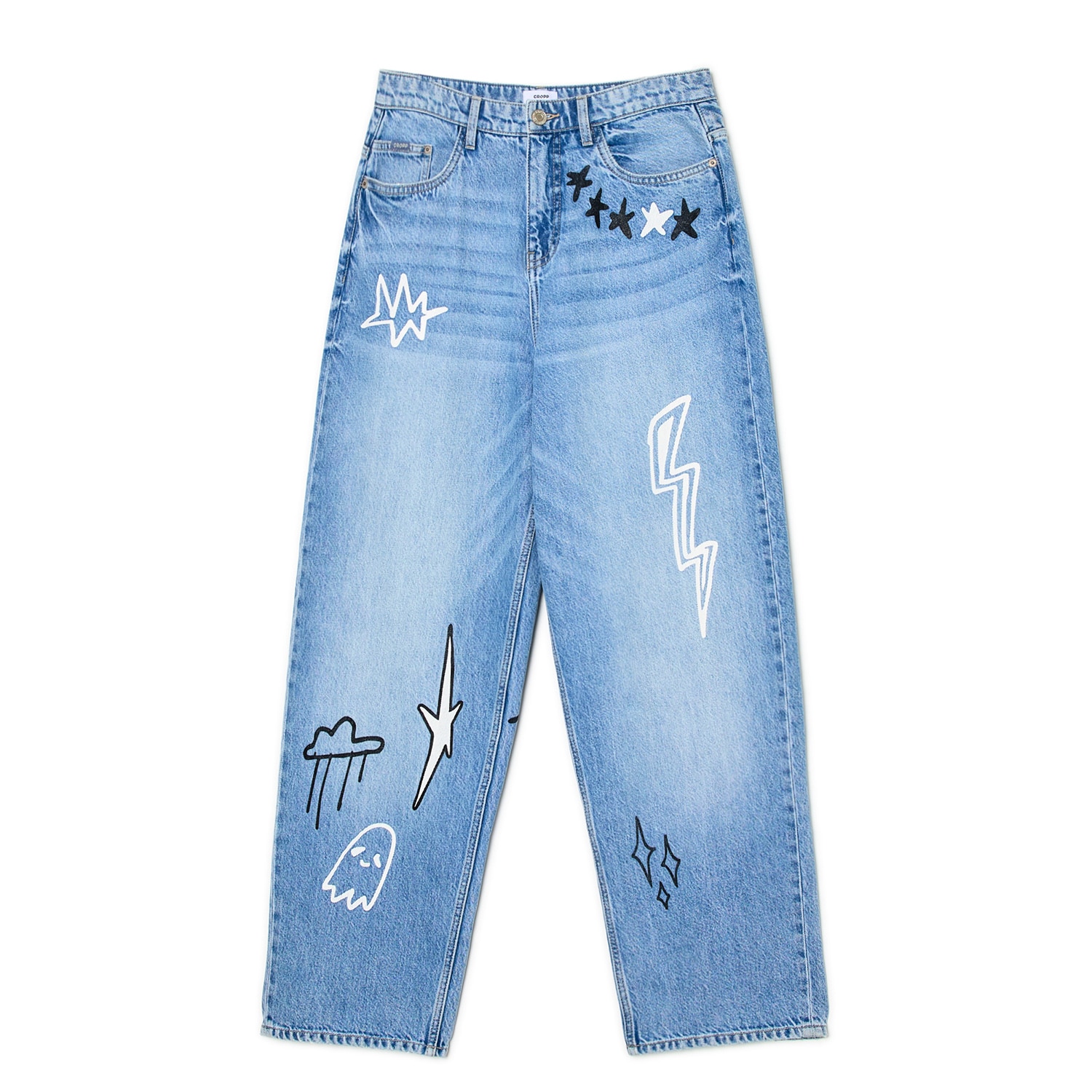 Cropp - Džínsy super baggy - modrá