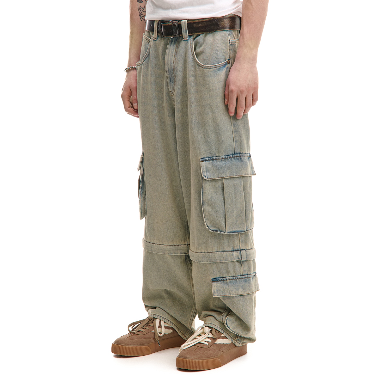 Cropp - Džínsy super baggy - modrá
