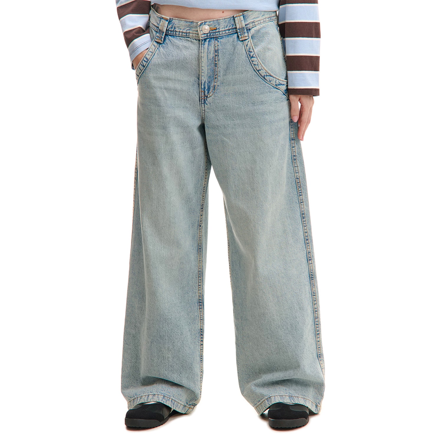Cropp - Džínsy baggy - modrá