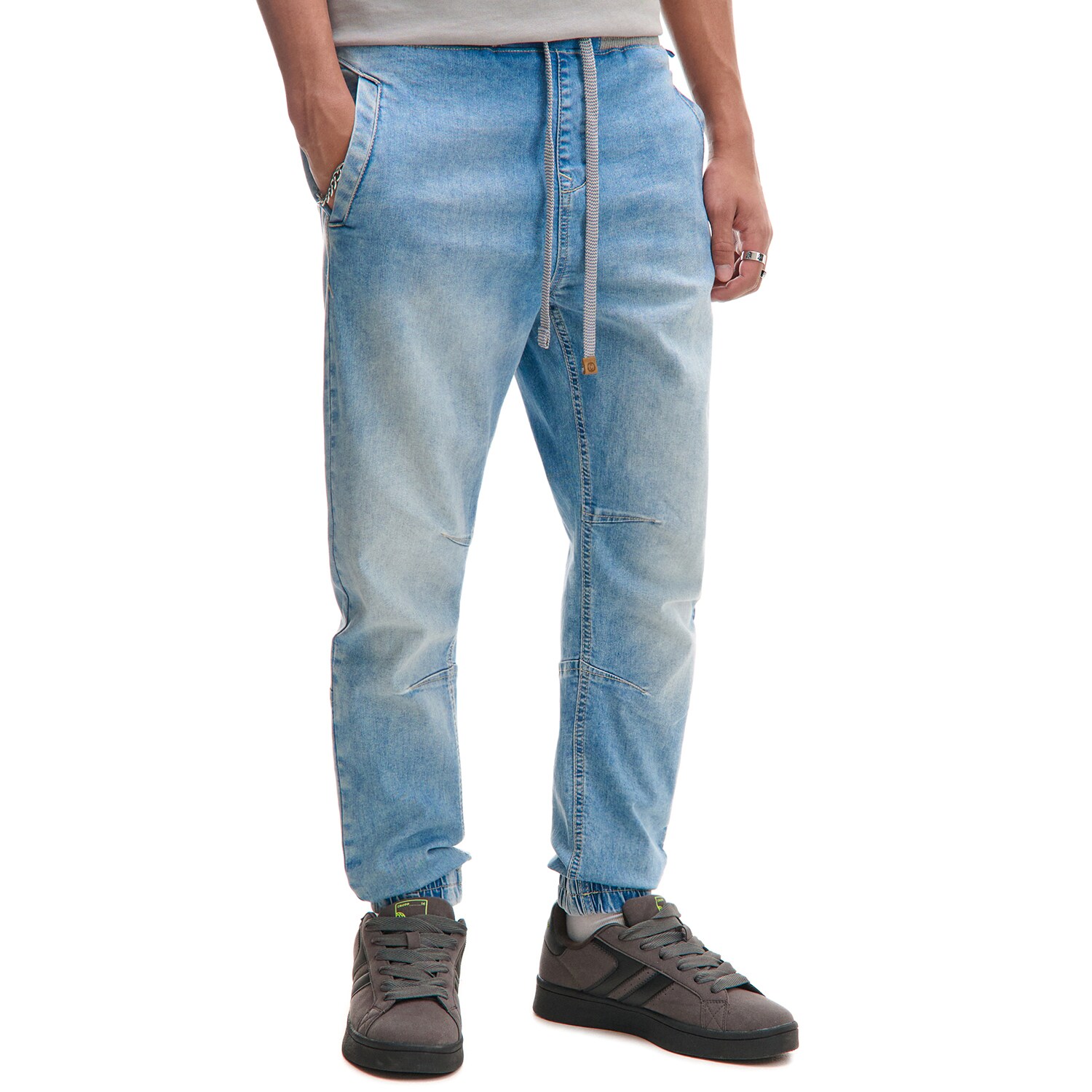 Cropp - Džínsové joggery - modrá